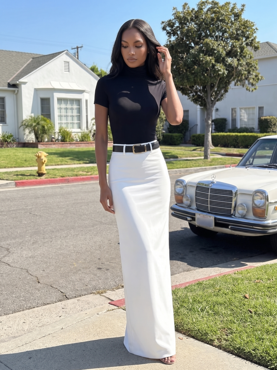 Audrey | Turtleneck Top Midi Skirt Two-Piece Set 4