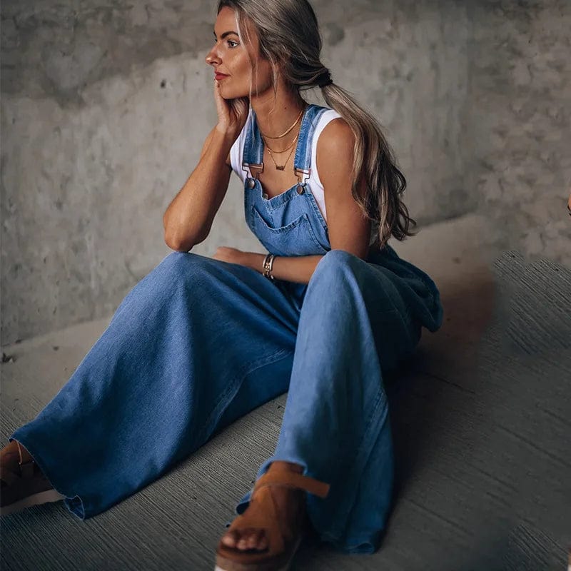 Billie | Wide Leg Denim Overalls 4