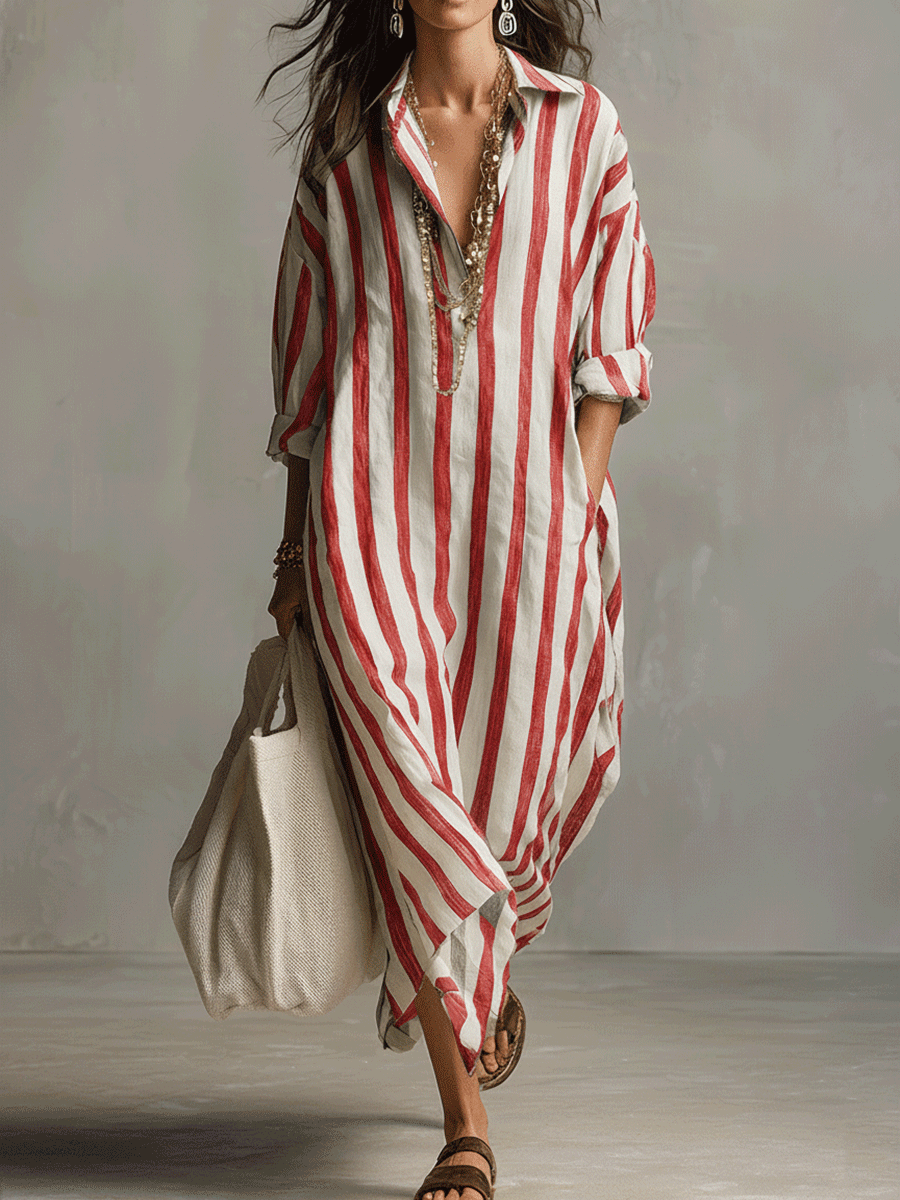 Billie | Women's Striped Boho Maxi Dress 3