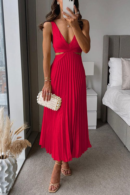 Celeste | Pleated Flowing Midi Dress 1