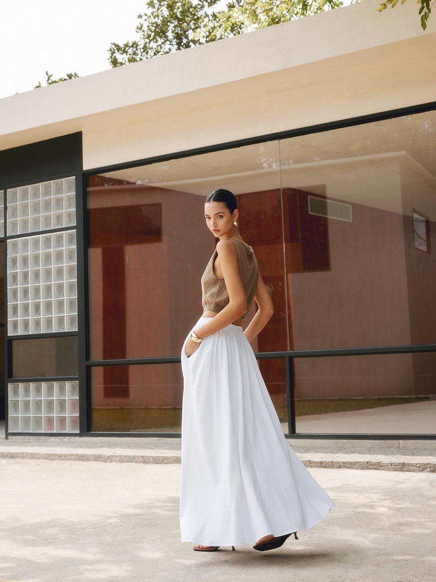 Celeste | Pleated Maxi Skirt with Pockets 2