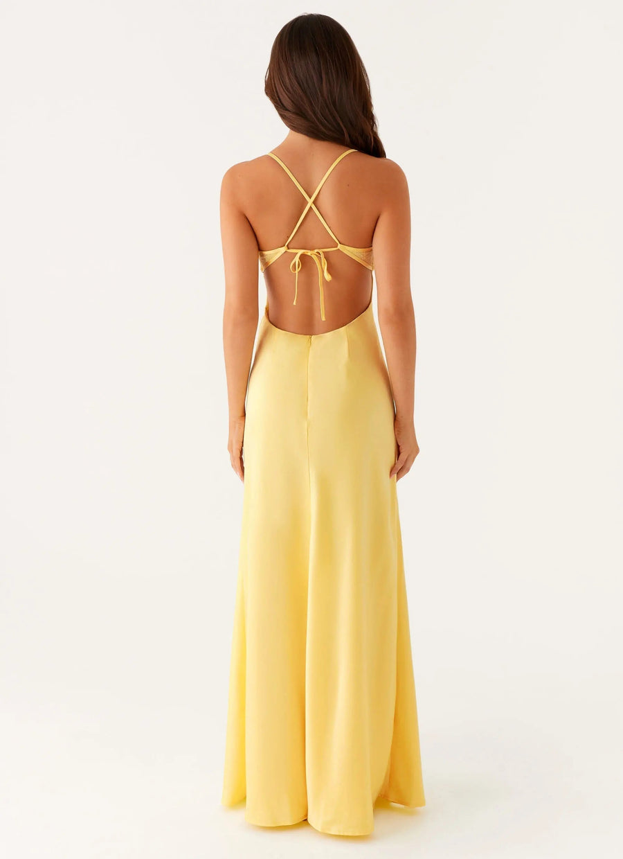 Clementine | Sweetheart Keyhole Lace Trim Maxi Dress 2