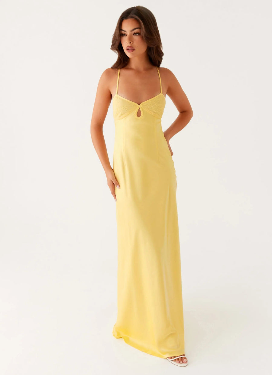 Clementine | Sweetheart Keyhole Lace Trim Maxi Dress 3