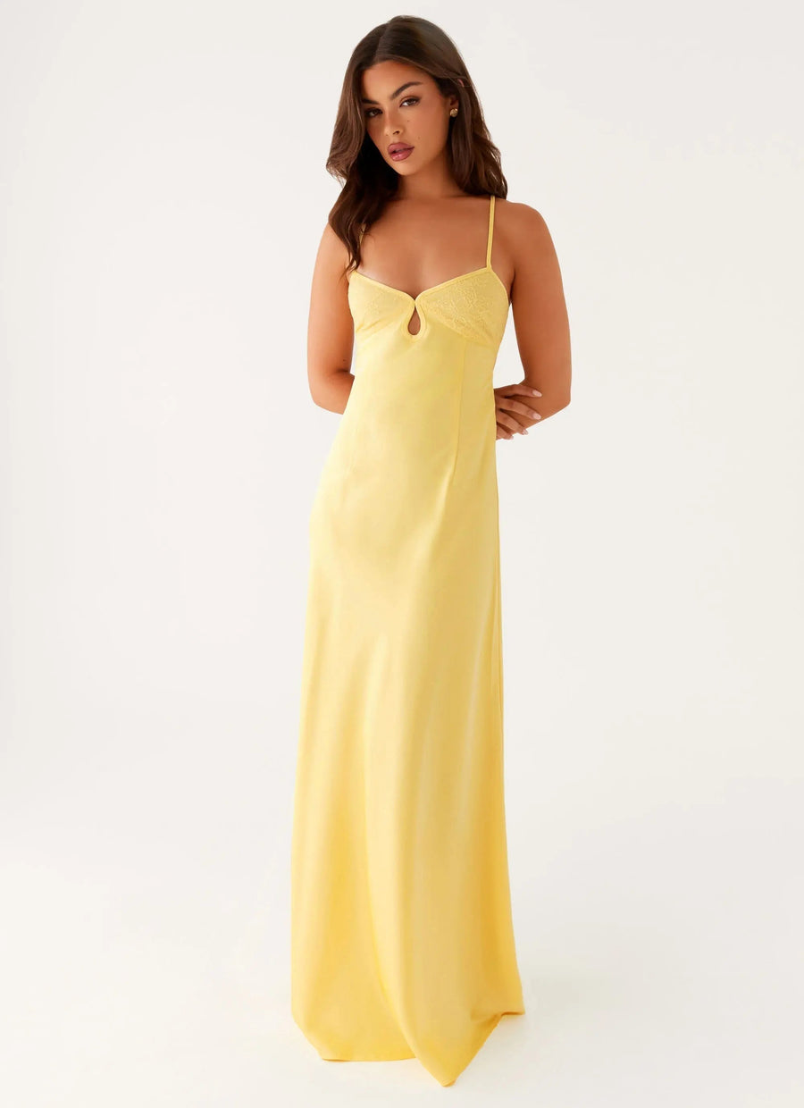 Clementine | Sweetheart Keyhole Lace Trim Maxi Dress 4