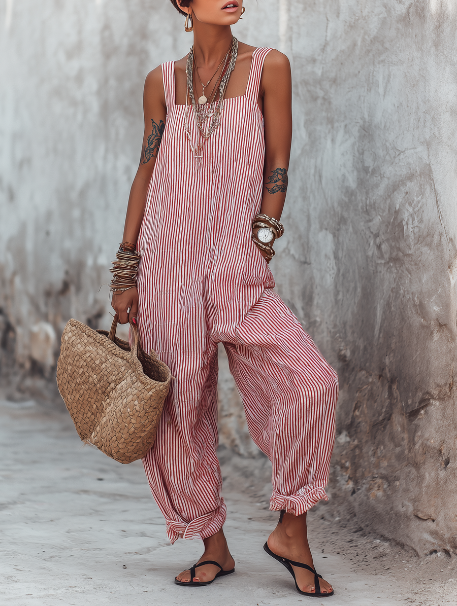 Cleo | Women's Striped Jumpsuit 0