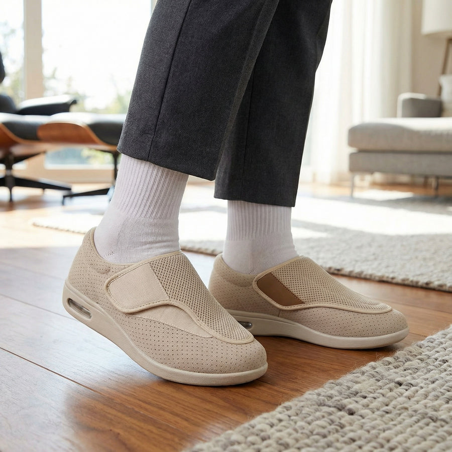 Alverra ComfortFit Men's Extra-Wide Shoes — Adjustable Straps, Cushioned