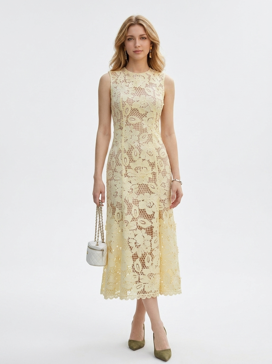 Cyrana | Lace Sleeveless Slim Fit Maxi Dress 2