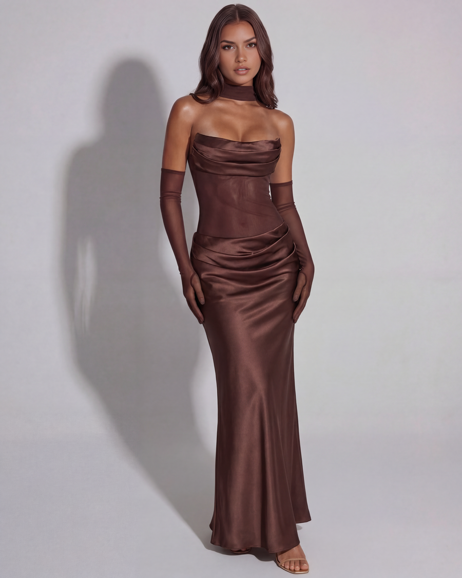 Ella | Elegant Satin Cowl Neck Maxi Dress for Women 1