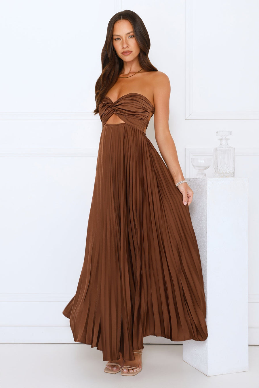 Ella | Elegant Strapless White Maxi Dress for Women 0