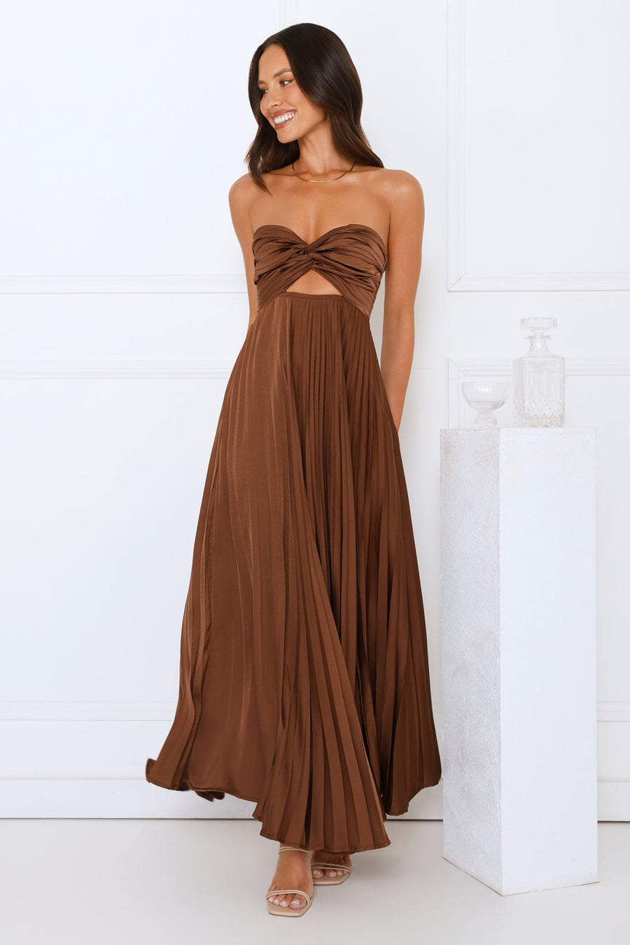 Ella | Elegant Strapless White Maxi Dress for Women 3