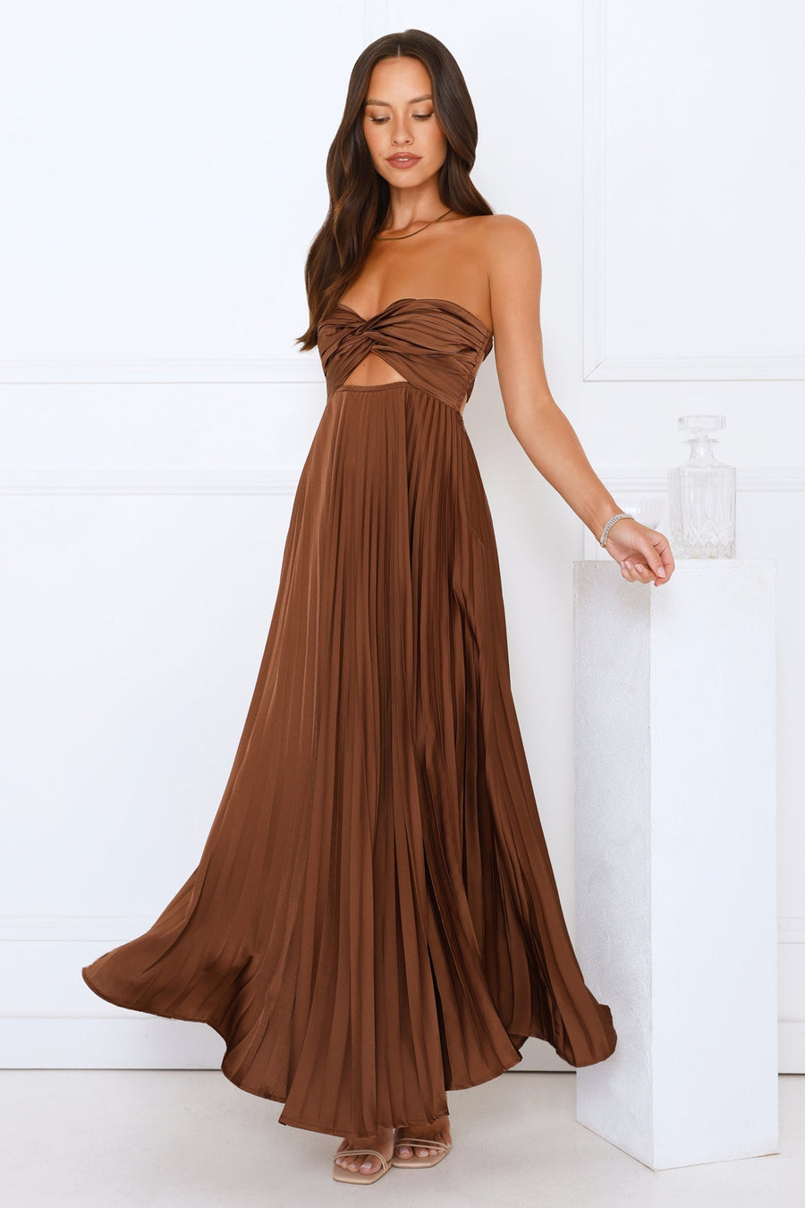 Ella | Elegant Strapless White Maxi Dress for Women 4