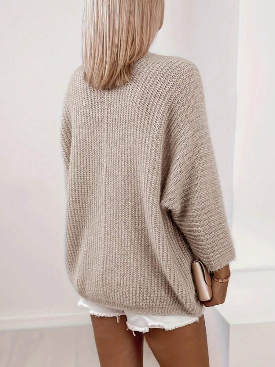 Emma | Cozy Open Front Knit Cardigan with Batwing Sleeves 1