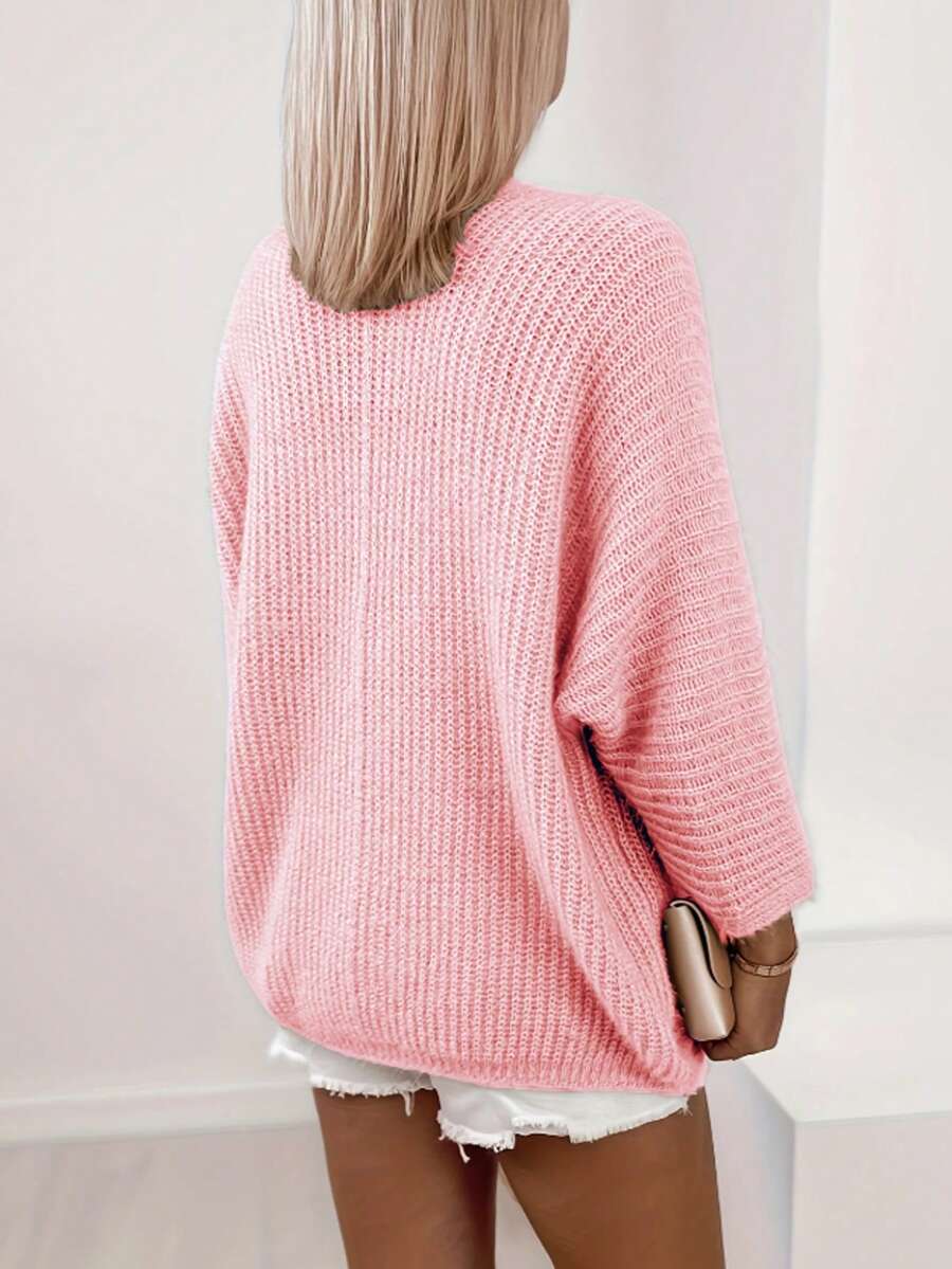 Emma | Cozy Open Front Knit Cardigan with Batwing Sleeves 5