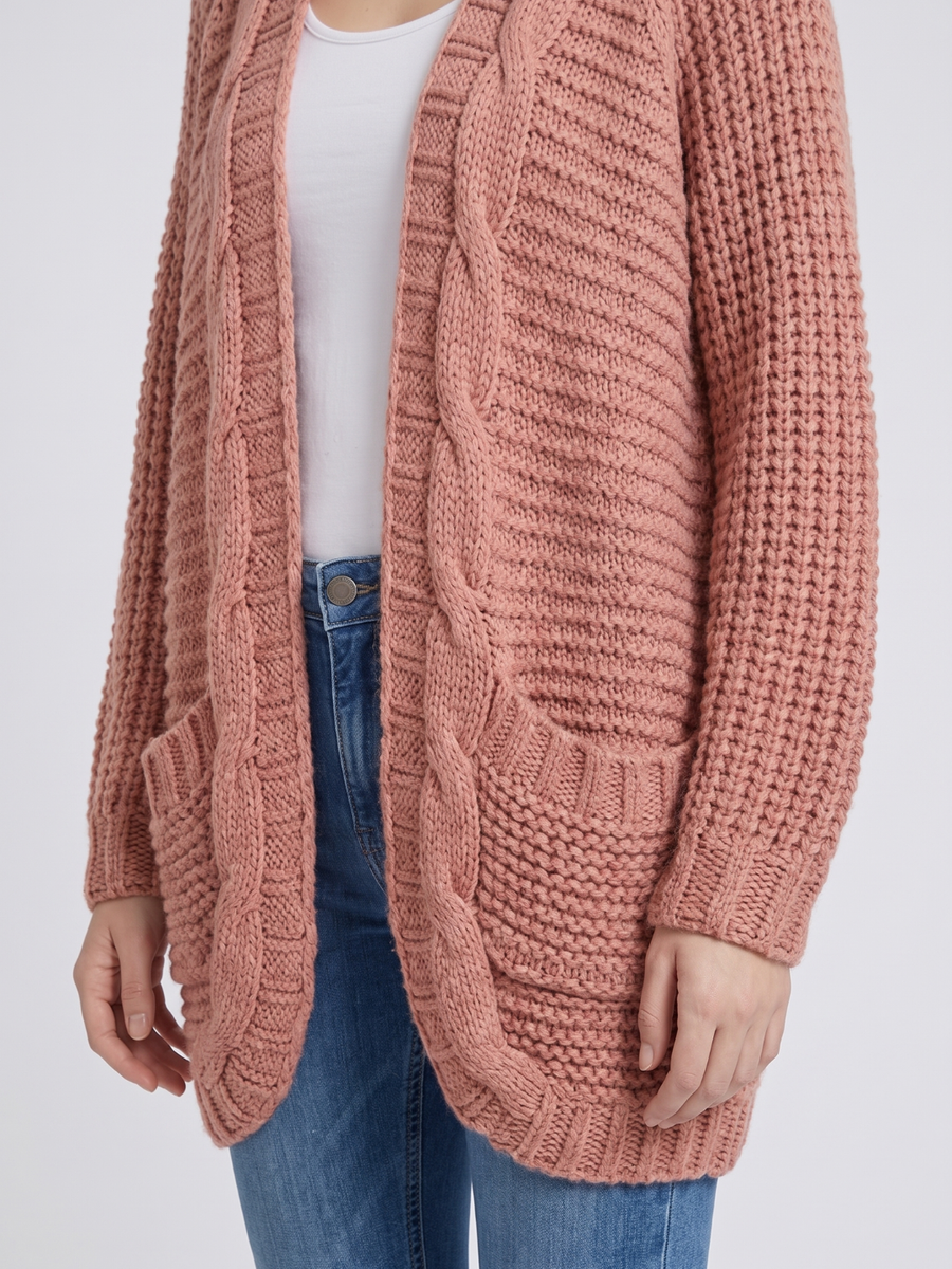 Mia | Cozy Black Long Cardigan Sweater with Pockets 8