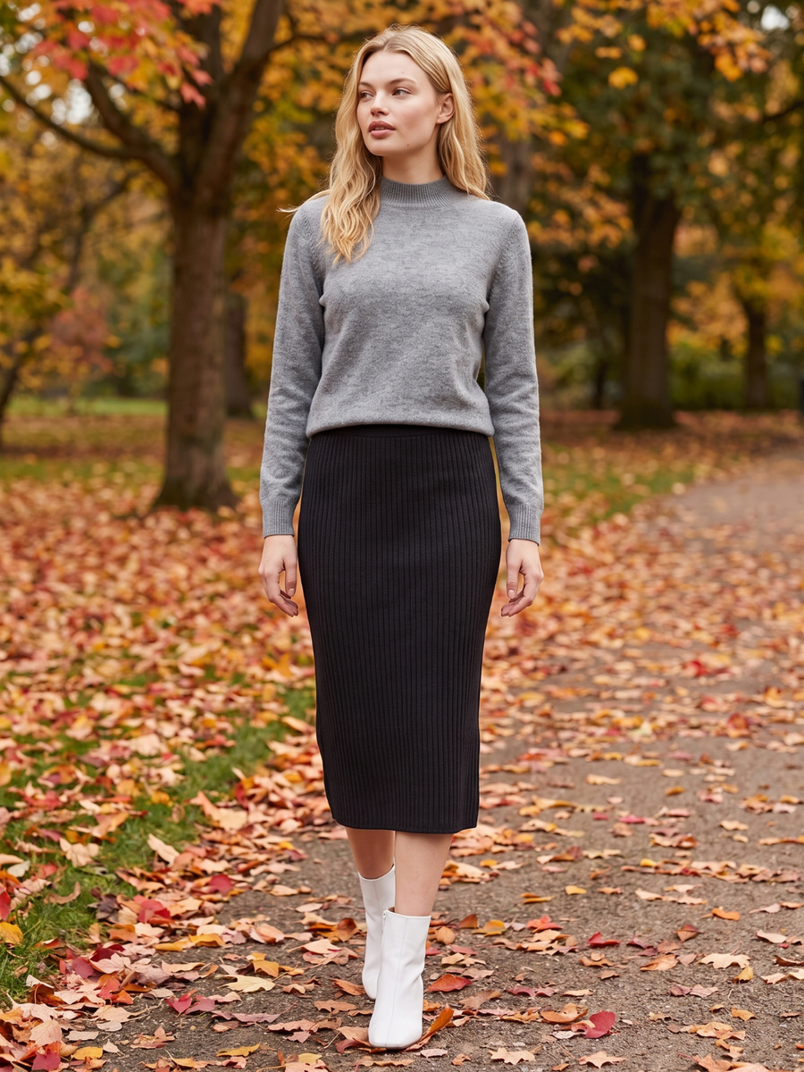 Mia | Cozy Loose-Fit Mock Neck Sweater 6