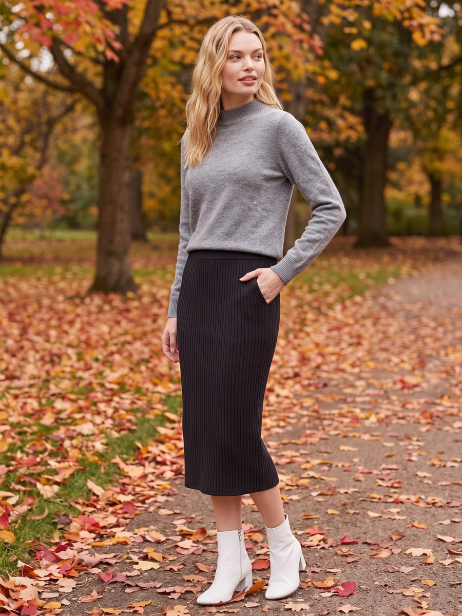 Mia | Cozy Loose-Fit Mock Neck Sweater 7