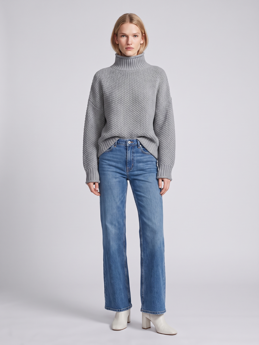 Mia | Cozy Loose Knit Turtleneck Sweater 3