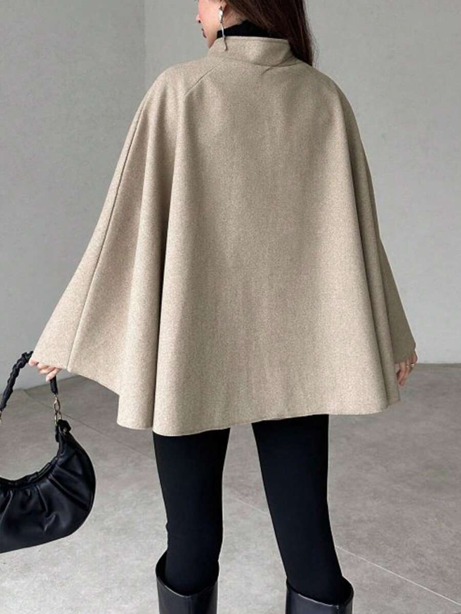 Mia | Elegant Minimalist Cape Sleeve Overcoat 3