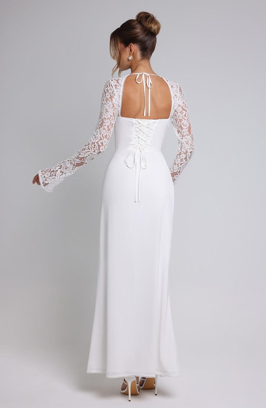 Mia | Ethereal Lace Sleeve Chiffon Maxi Dress 4