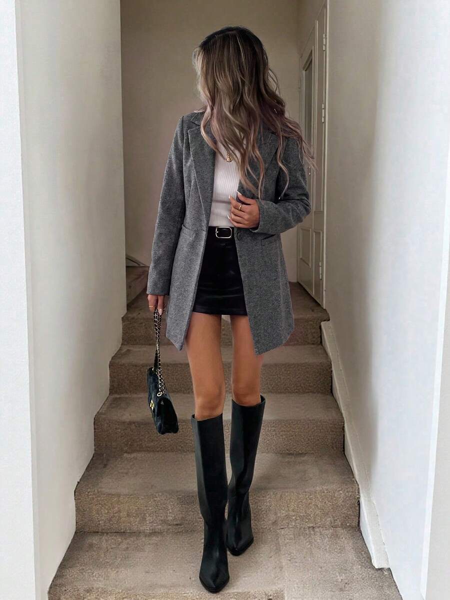 Mia | Minimalist Single Button Blazer with Pockets 4