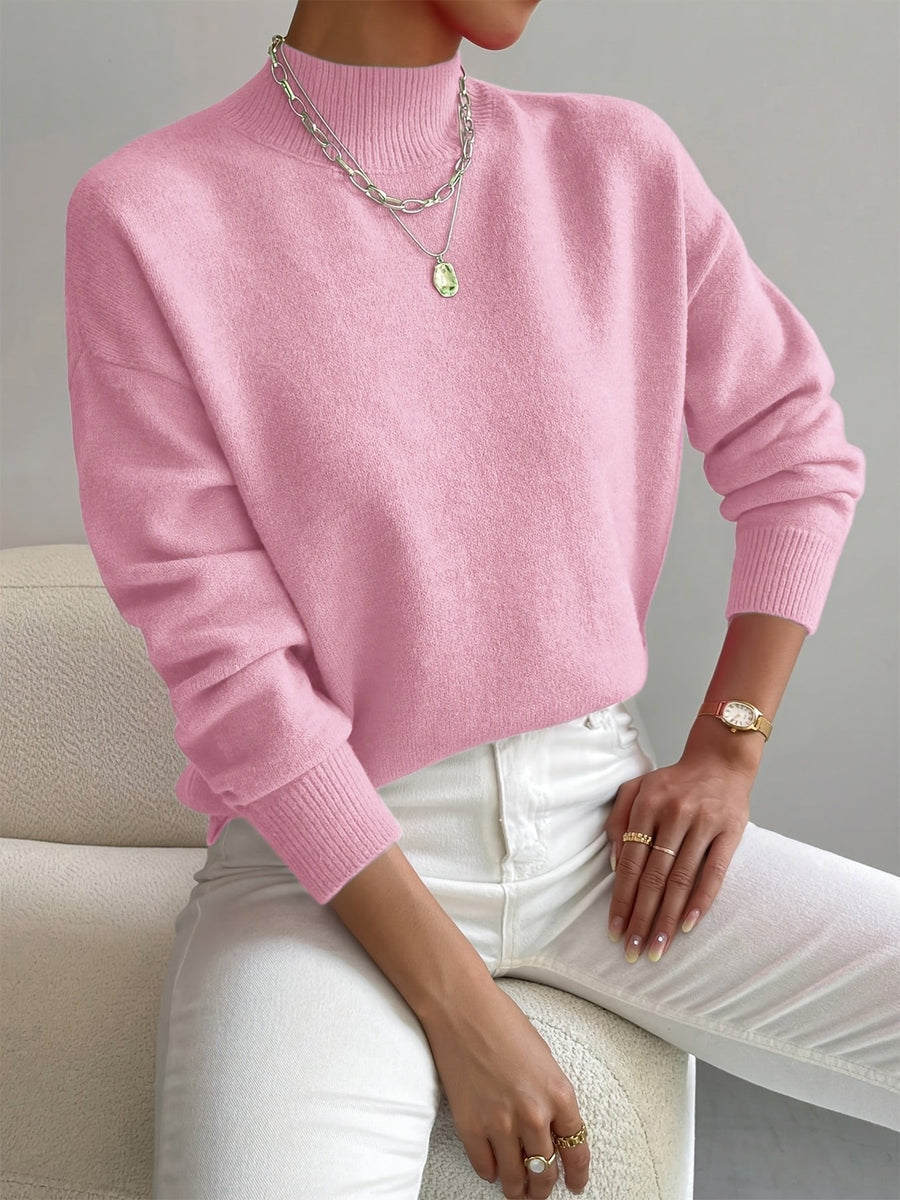 Sophia | Cozy Mock Turtleneck Sweater with Ribbed Cuffs 2