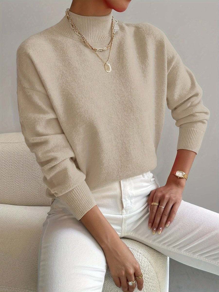Sophia | Cozy Mock Turtleneck Sweater with Ribbed Cuffs 4