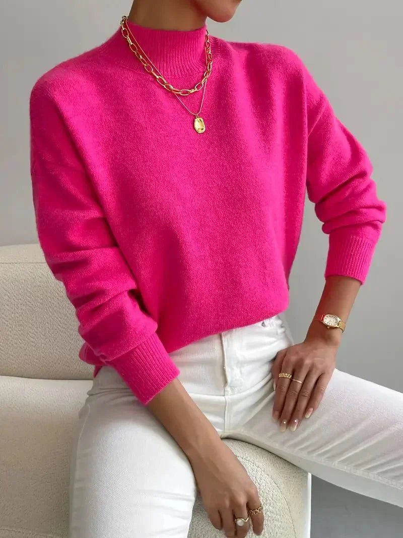 Sophia | Cozy Mock Turtleneck Sweater with Ribbed Cuffs 6