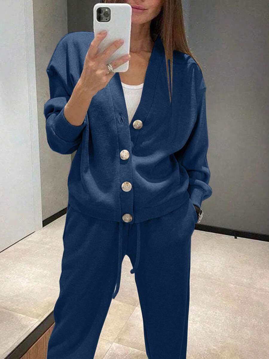 Zolisse | Knit Cardigan and Wide Leg Trouser Set 10