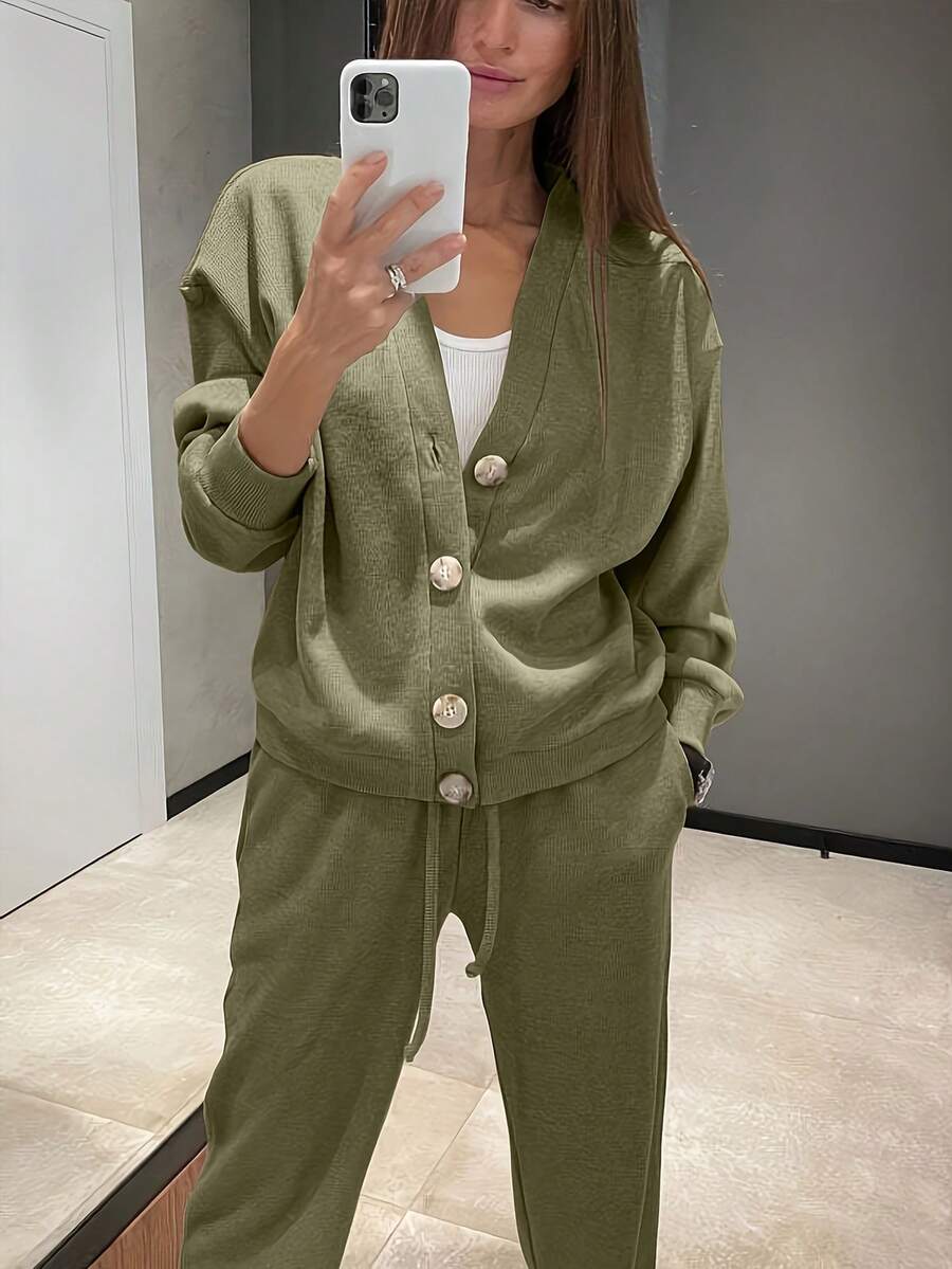 Zolisse | Knit Cardigan and Wide Leg Trouser Set 7