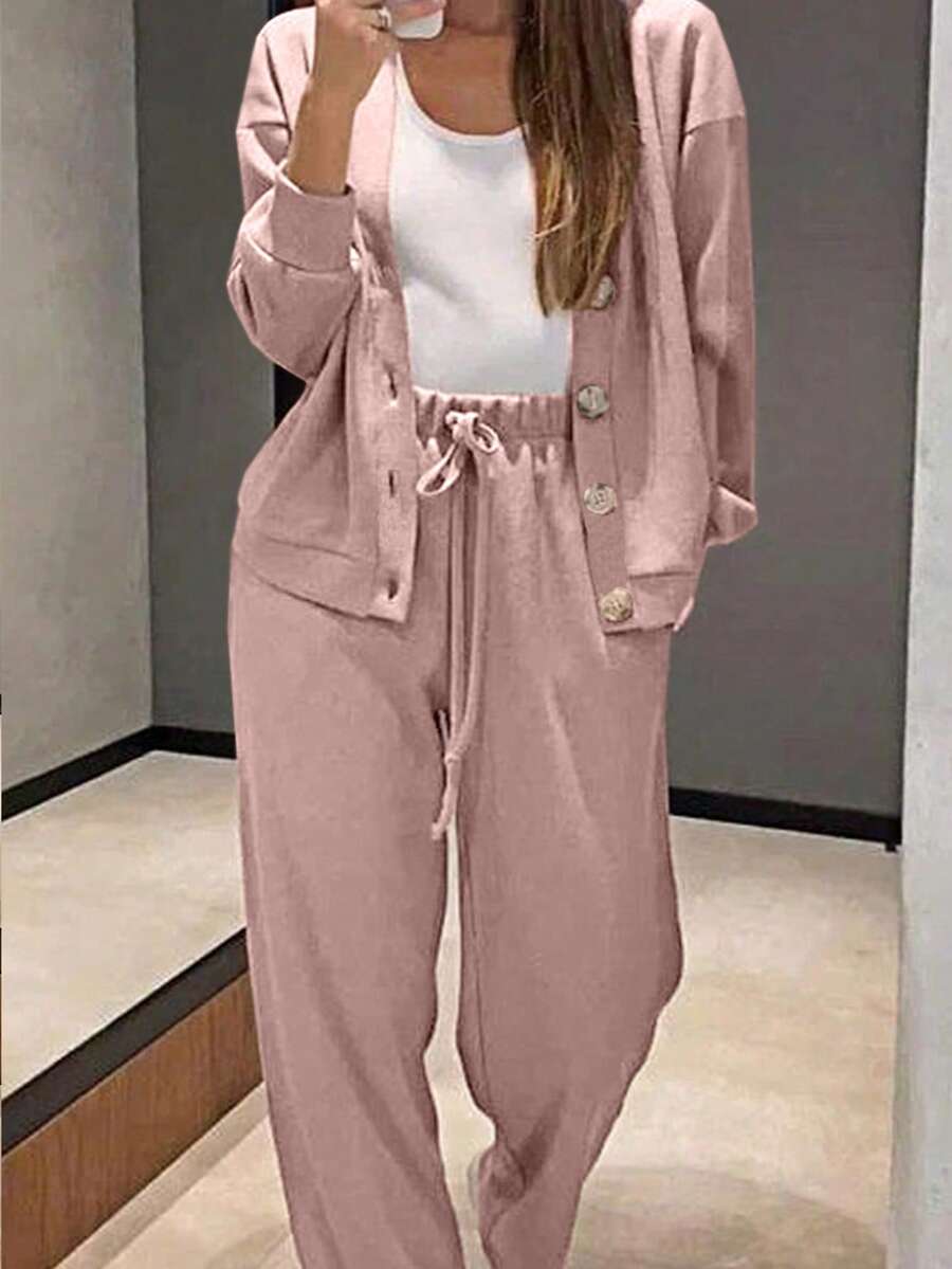 Zolisse | Knit Cardigan and Wide Leg Trouser Set 8