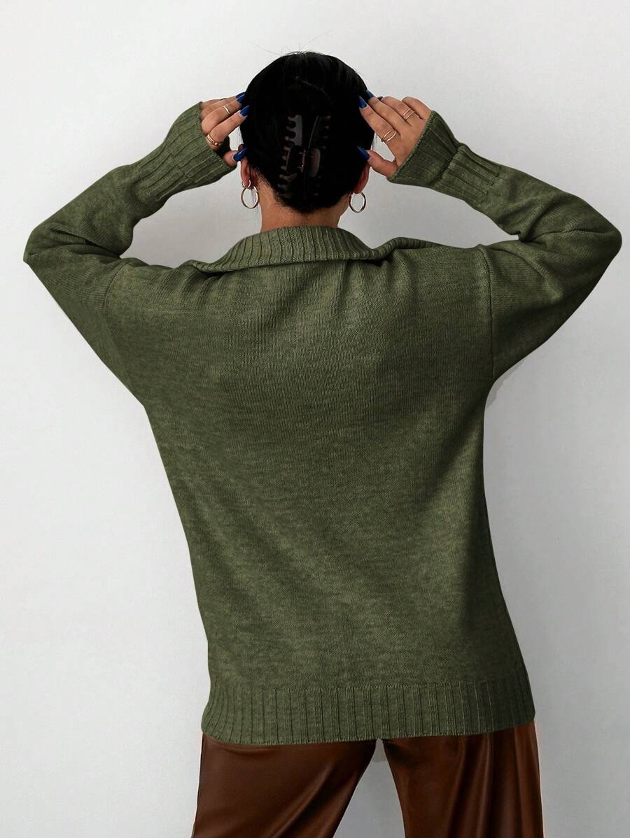 Zovia | Half Zip Collar Jumper with Drop Shoulder 3