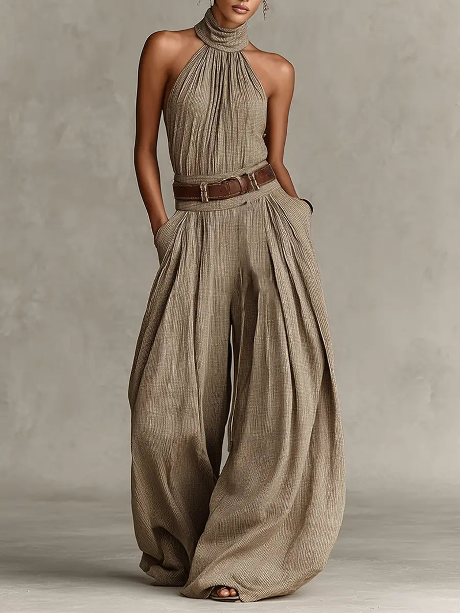 Autumn | Halter Neck Wide-Leg Jumpsuit 0