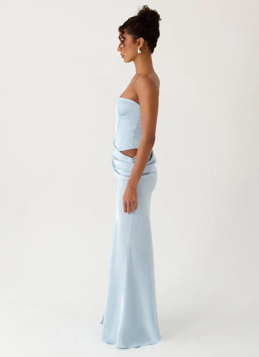 Azure | Strapless Corset Side Cutout Maxi Dress 2