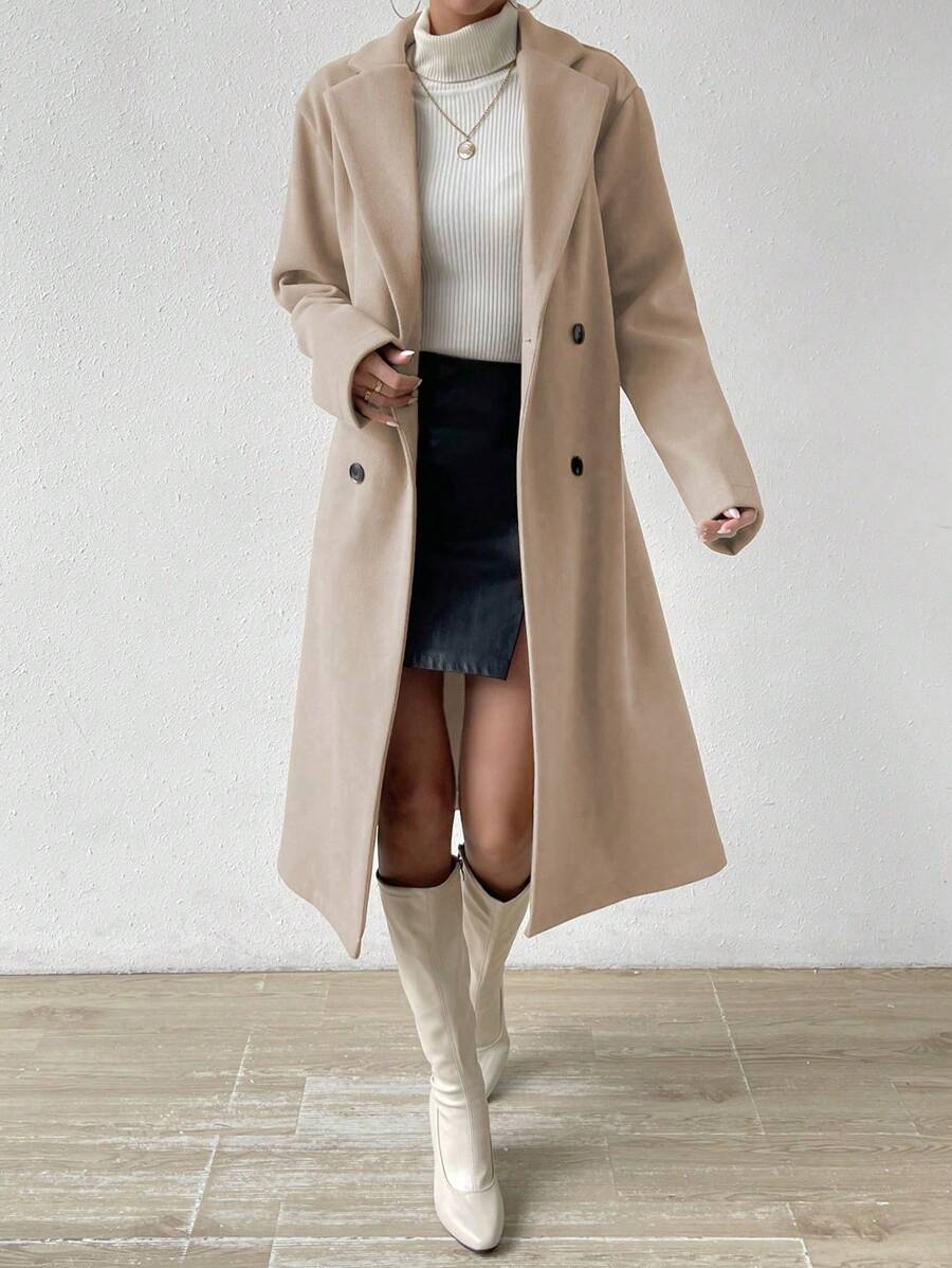 Bailey | Long Double-Breasted Lapel Overcoat, Tailored Winter Coat 3