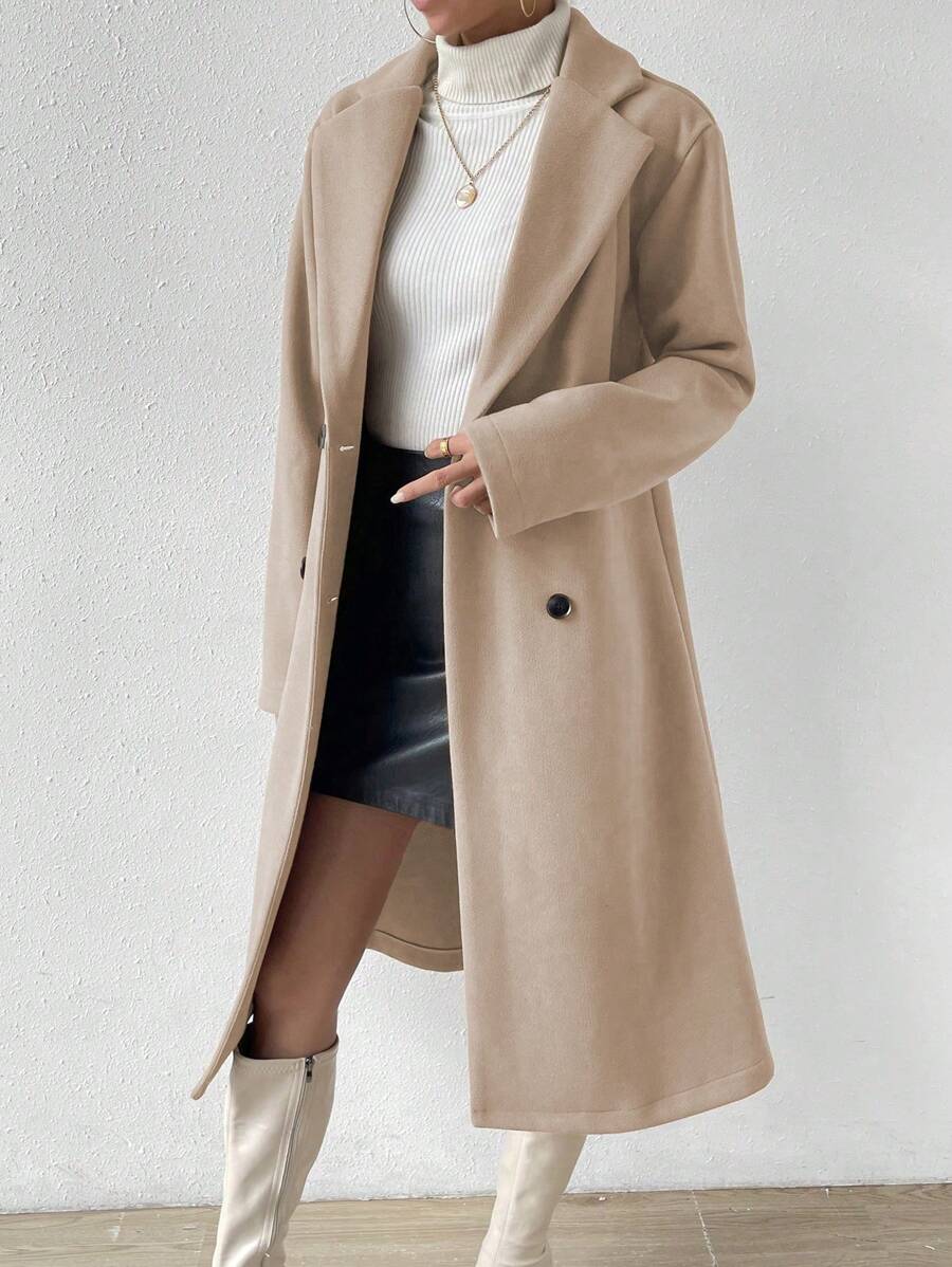 Bailey | Long Double-Breasted Lapel Overcoat, Tailored Winter Coat 4