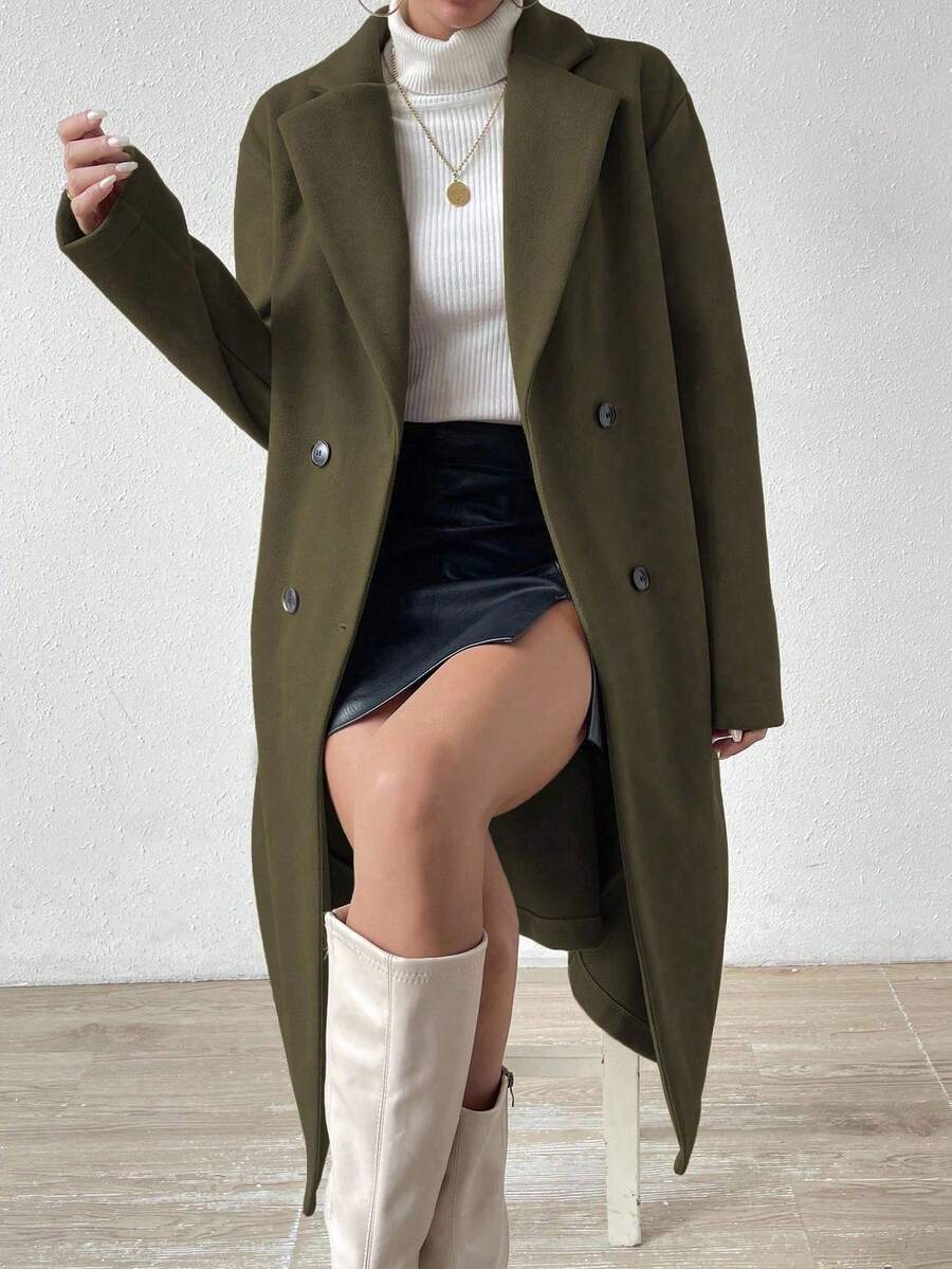 Bailey | Long Double-Breasted Lapel Overcoat, Tailored Winter Coat 9