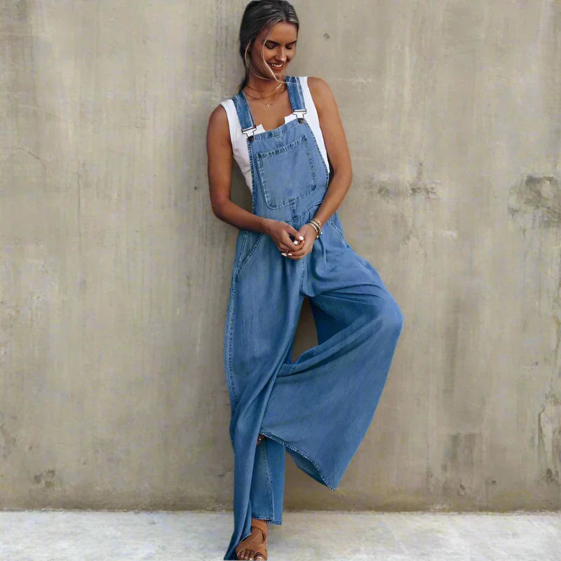 Billie | Wide Leg Denim Overalls 1
