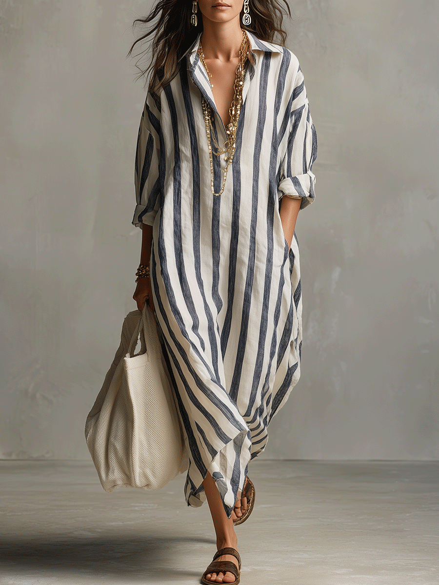 Billie | Women's Striped Boho Maxi Dress 0