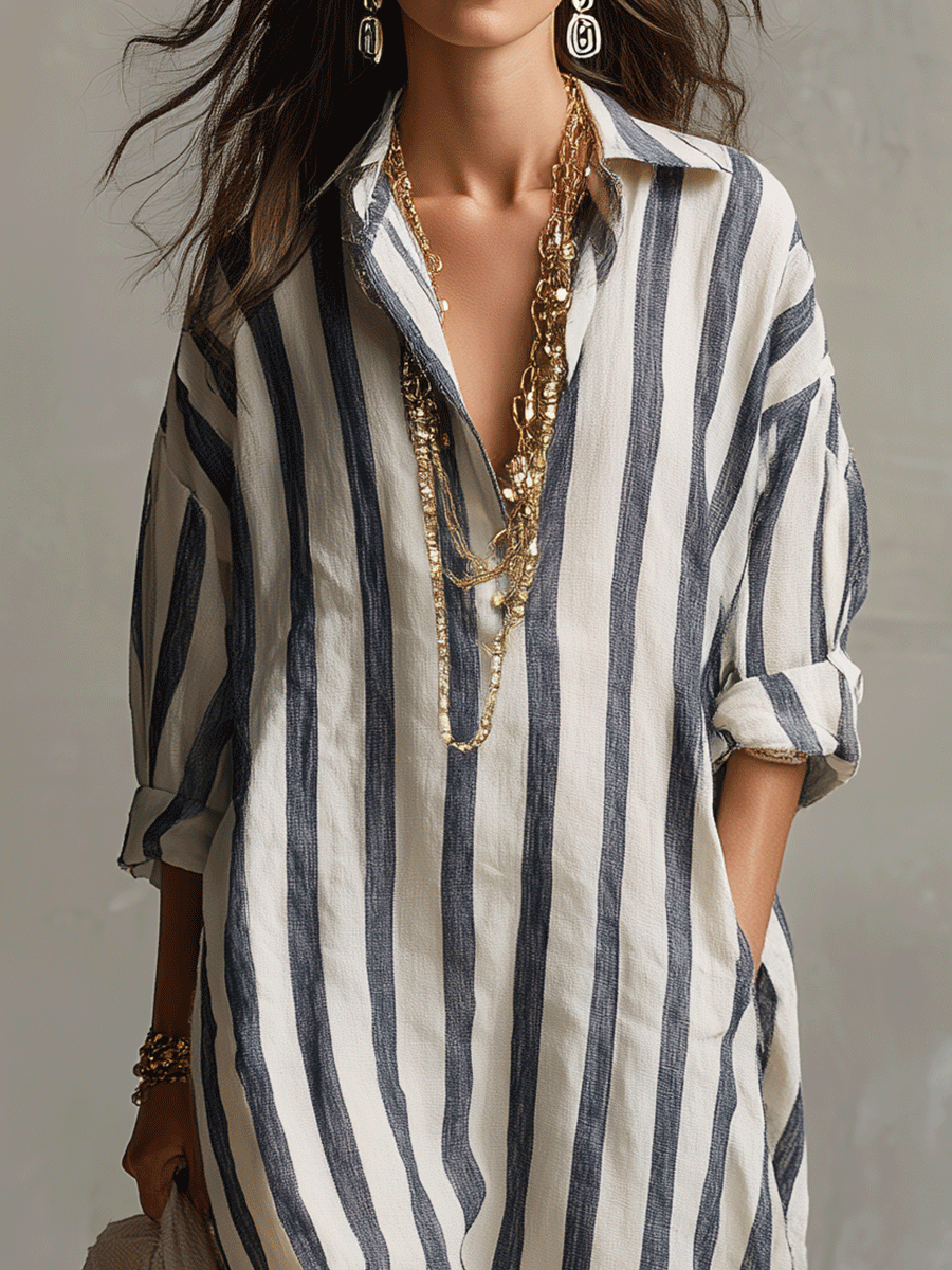 Billie | Women's Striped Boho Maxi Dress 8