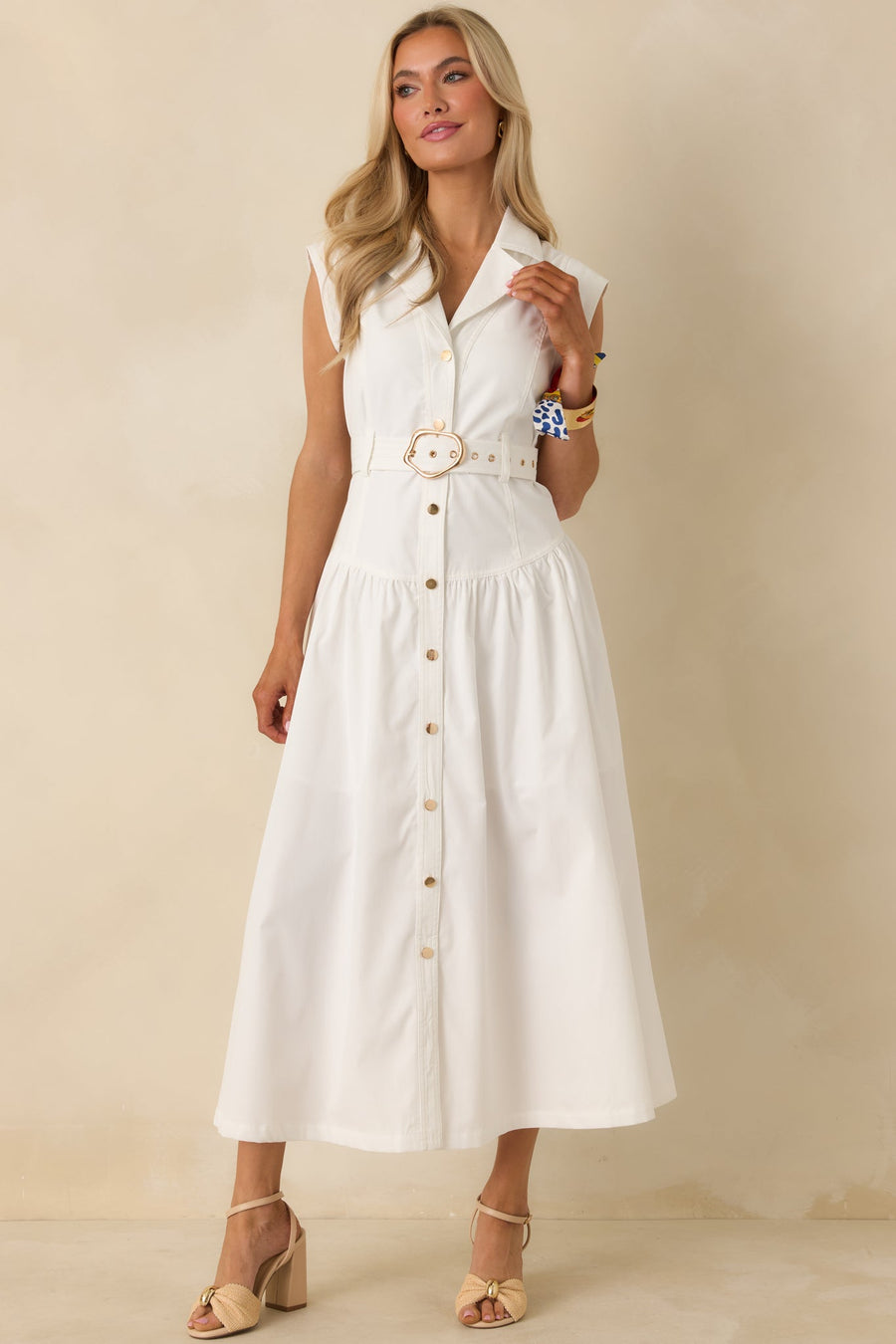 Briar | Belted Sleeveless Maxi Dress 0