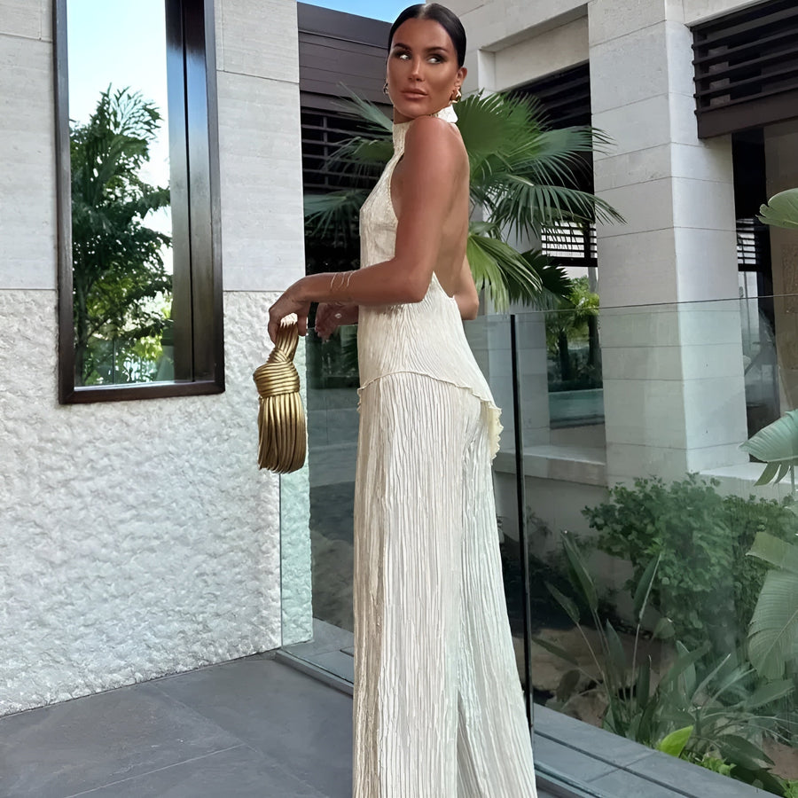 Briarlee | Asymmetric Top Wide-Leg Pants Set 2