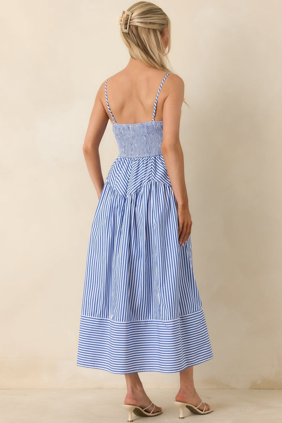 Capri | Striped Chevron Bodice Cotton Midi Dress 6