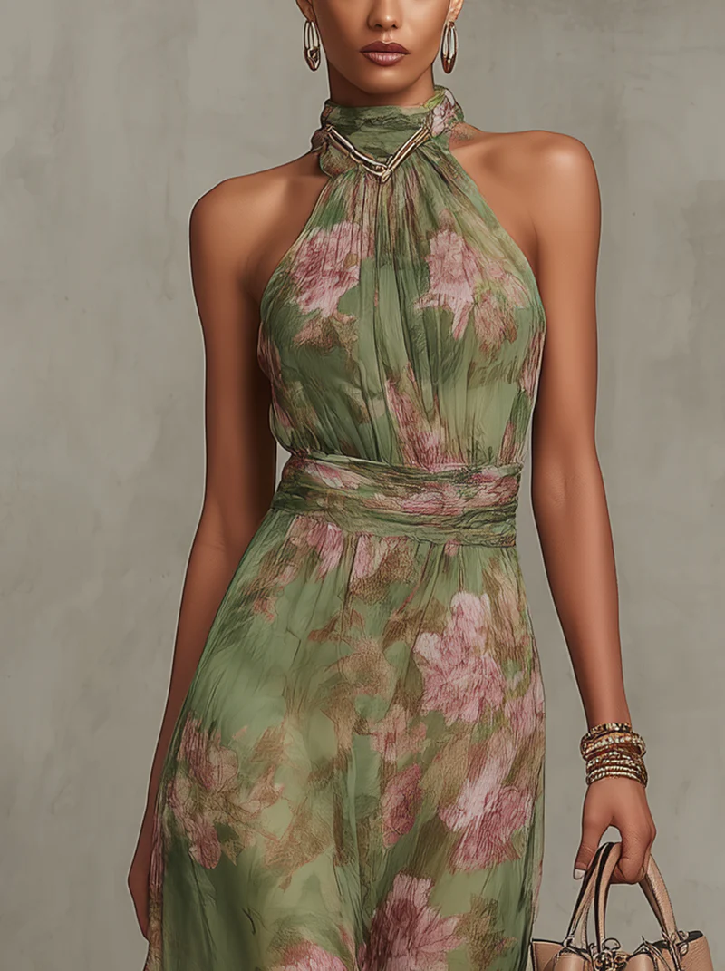 Celeste | Floral Halter Maxi Dress 2