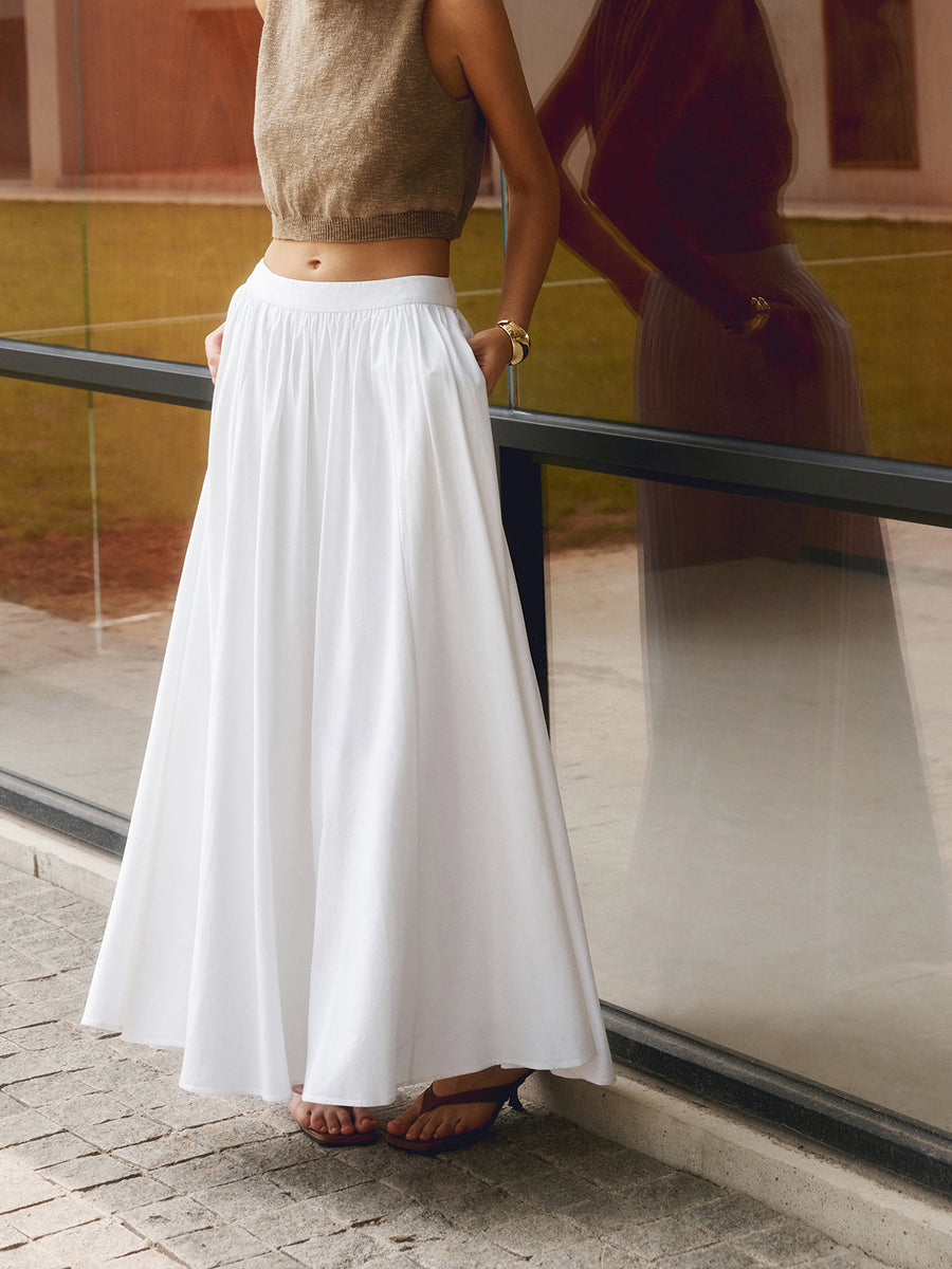 Celeste | Pleated Maxi Skirt with Pockets 1