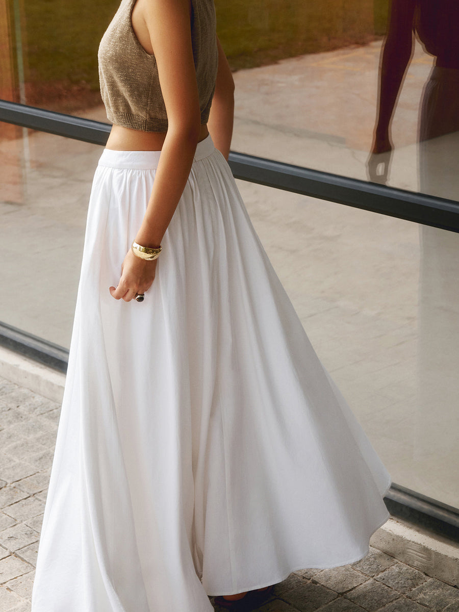 Celeste | Pleated Maxi Skirt with Pockets 4