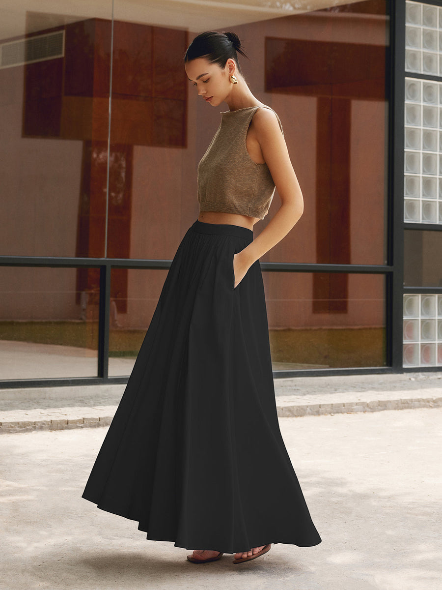 Celeste | Pleated Maxi Skirt with Pockets 5