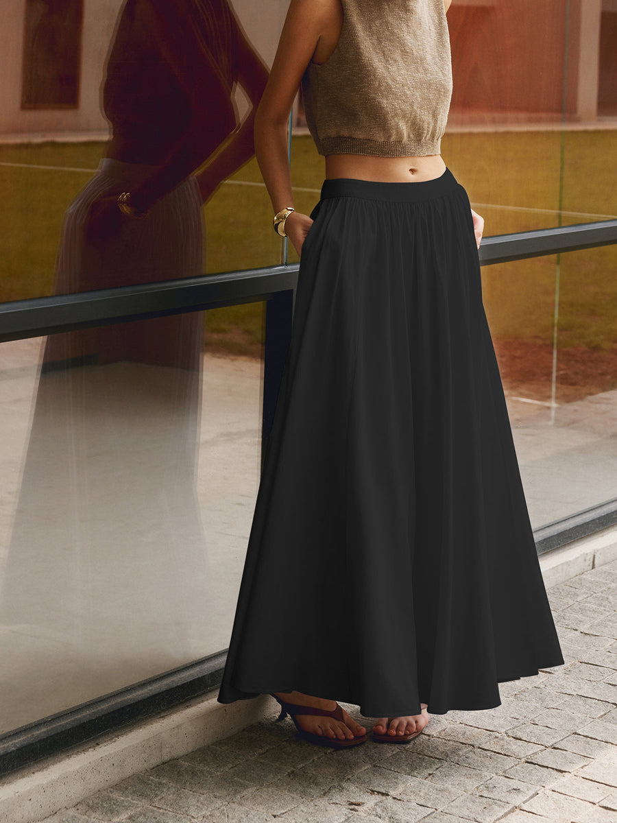 Celeste | Pleated Maxi Skirt with Pockets 6