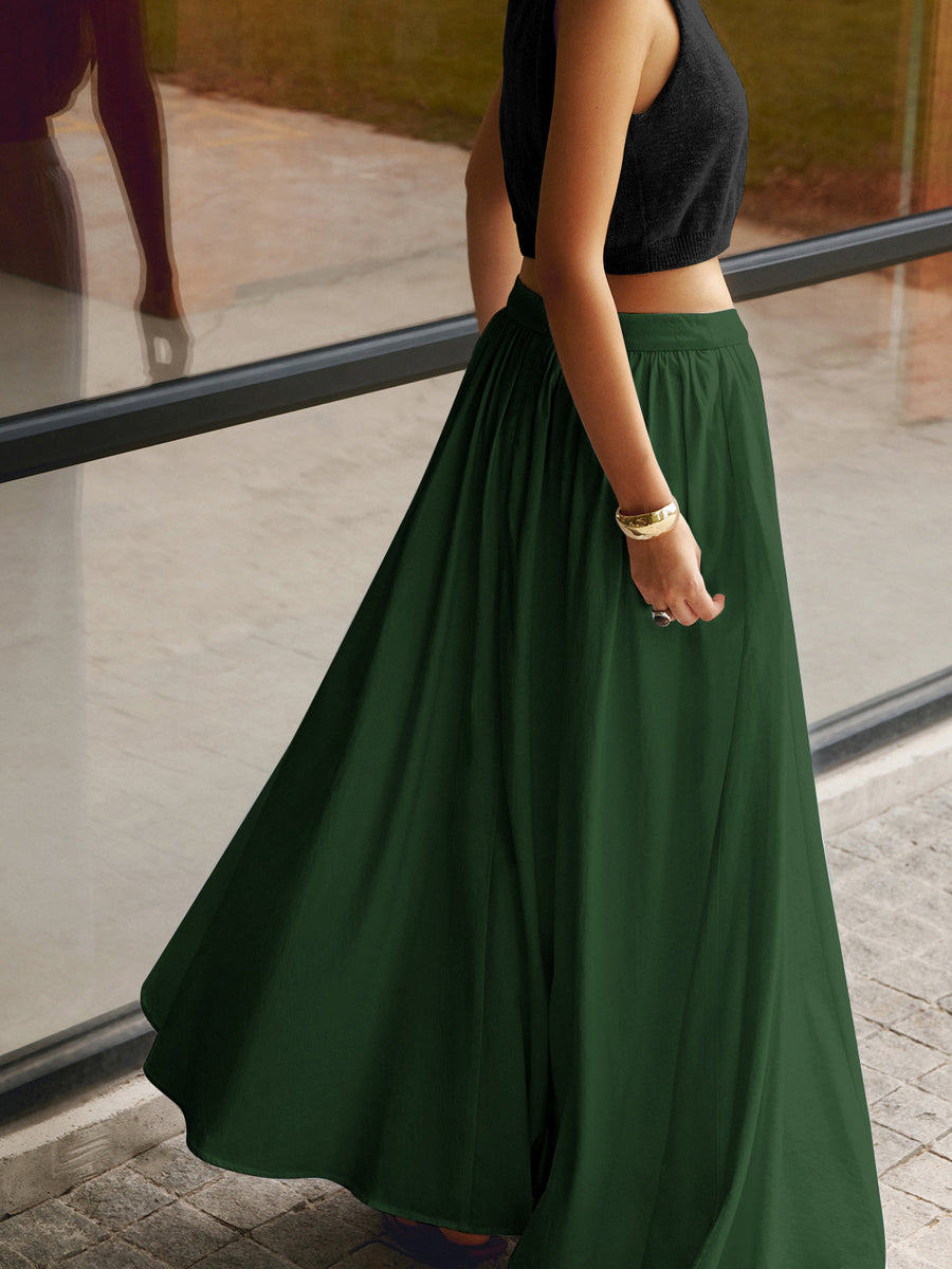 Celeste | Pleated Maxi Skirt with Pockets 7