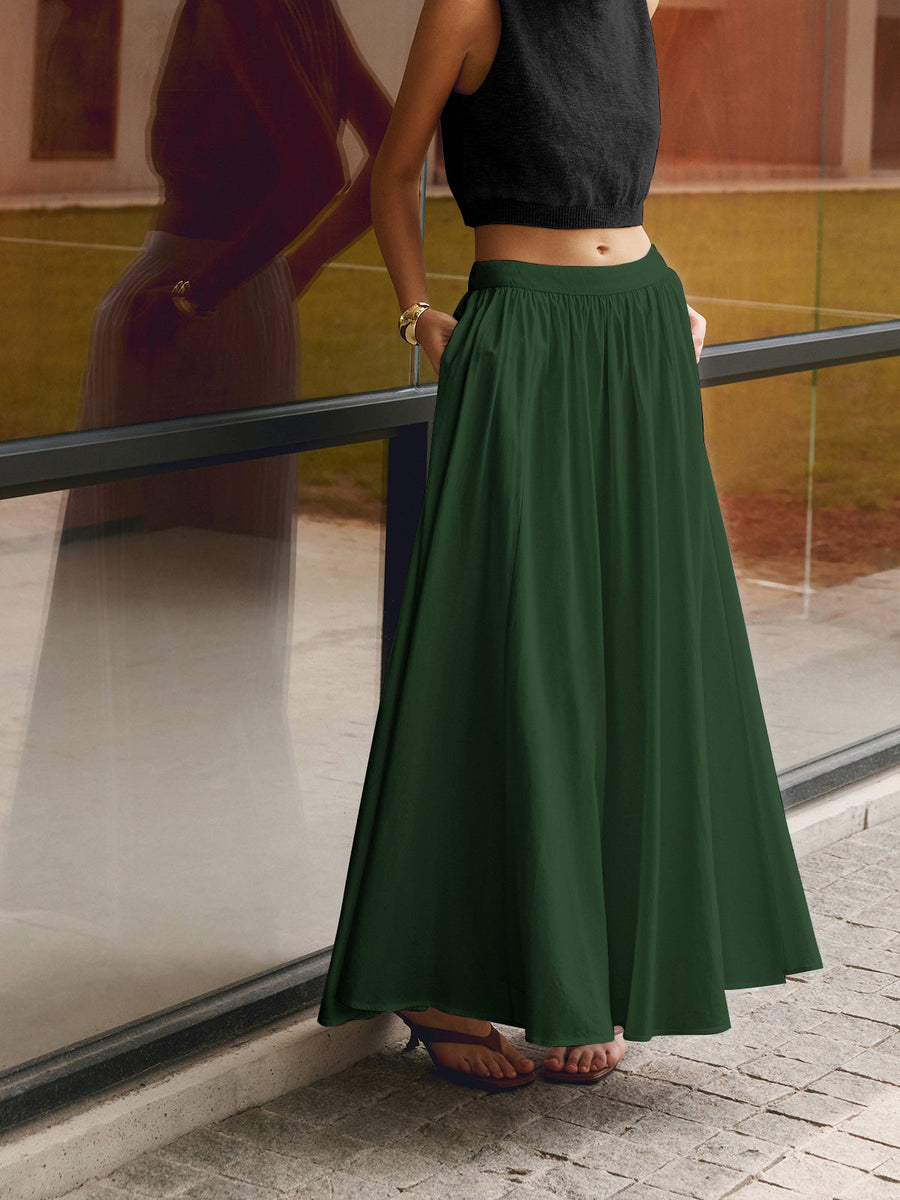 Celeste | Pleated Maxi Skirt with Pockets 8