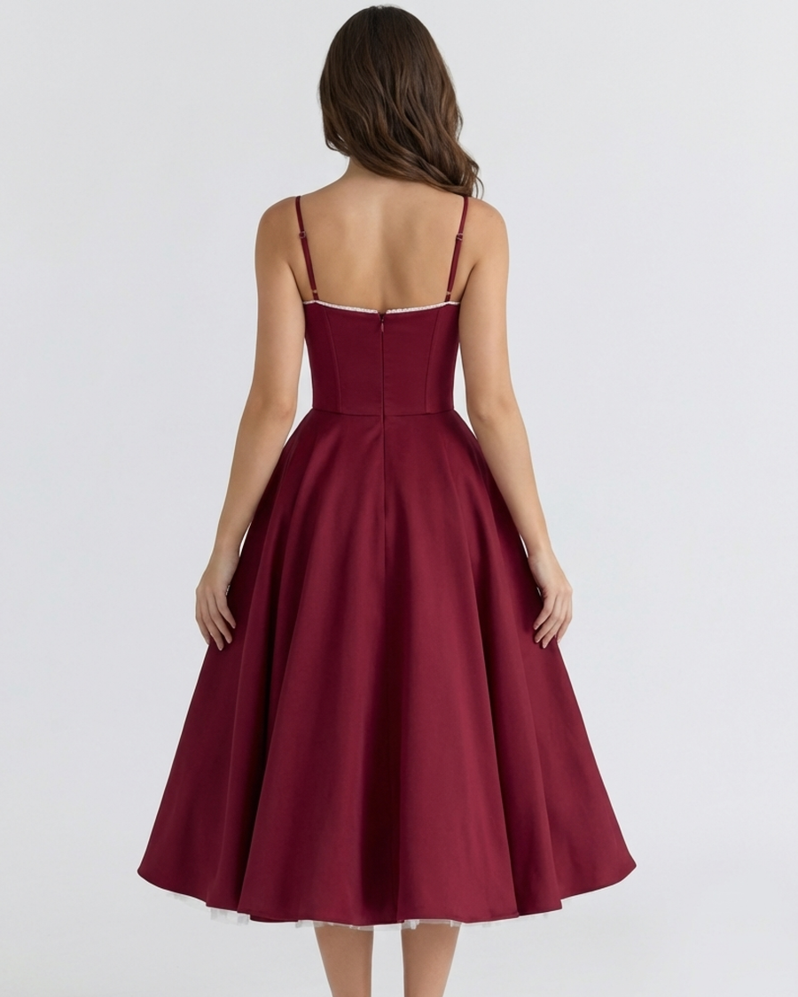 Clarisse | Tulle Sweetheart Corset Midi Dress 7